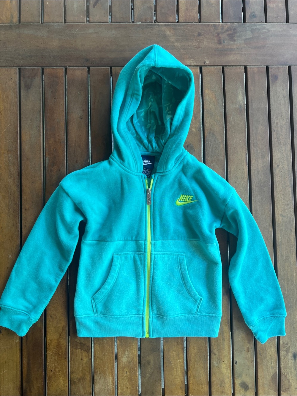 Nike Kids Teal Zip Jacket with Hoodie Size 6